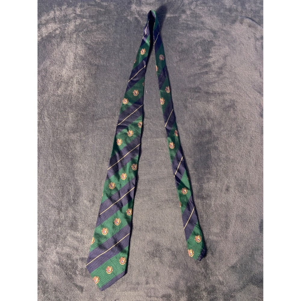 Givenchy Gentleman Paris Men's Tie 3.75 Inch Widt Green Blue Silk Necktie